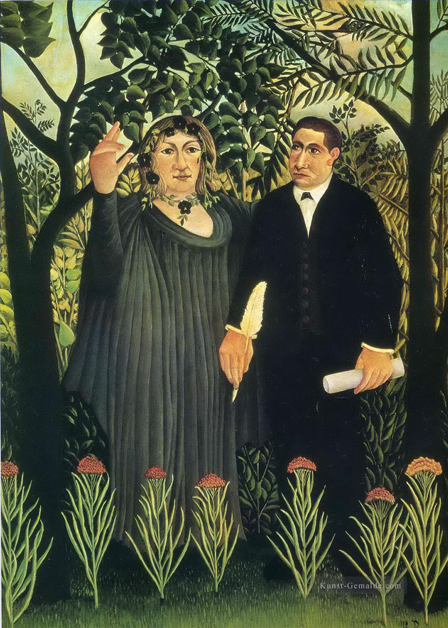 Die Muse, die den Dichter 1909 Henri Rousseau Post Impressionismus Naive Primitivismus inspiriert Ölgemälde
